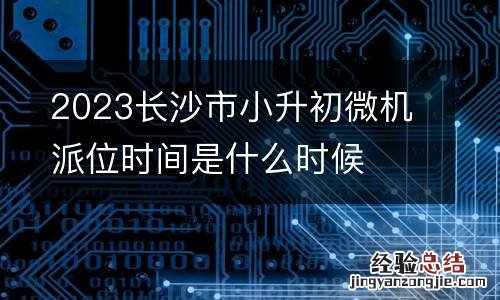 2023长沙市小升初微机派位时间是什么时候