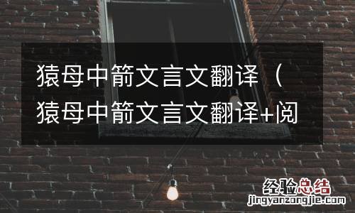 猿母中箭文言文翻译+阅读答案 猿母中箭文言文翻译