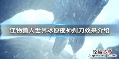 怪物猎人世界冰原拔刀斩 怪物猎人世界冰原夜神剃刀效果介绍