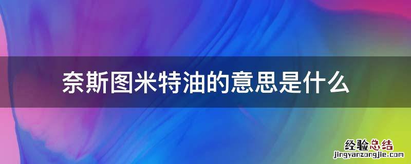 奈斯吐米特油 奈斯图米特油的意思是什么