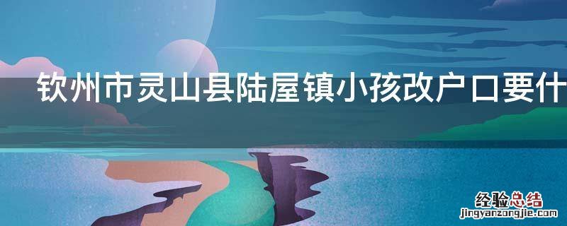 钦州市灵山县陆屋镇小孩改户口要什么手续