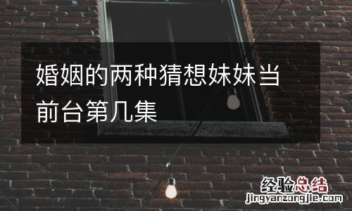 婚姻的两种猜想妹妹当前台第几集