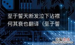 至于誓天断发泣下沾襟何其衰也翻译句式 至于誓天断发泣下沾襟何其衰也翻译