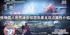 怪物猎人世界冰原惶怒恐暴龙弱什么 怪物猎人世界冰原弱龙怪