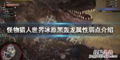 怪物猎人世界冰原绚辉龙弱什么属性 怪物猎人世界冰原黑轰龙弱什么属性