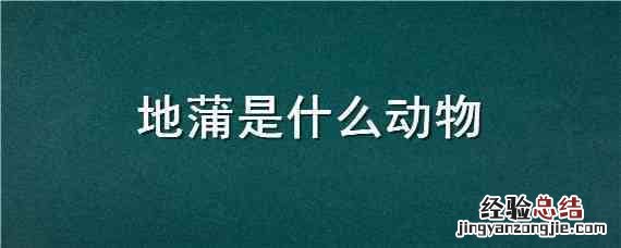 地蒲又叫什么 地蒲是什么动物