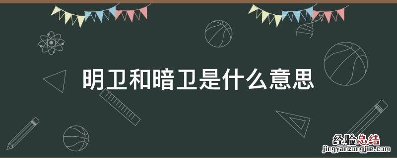 明卫和暗卫是什么意思 什么叫明卫和暗卫