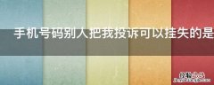 手机号码别人把我投诉可以挂失的是吗