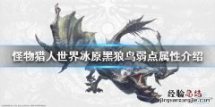 怪物猎人冰原水妖鸟弱什么属性 怪物猎人世界冰原黑狼鸟弱什么属性