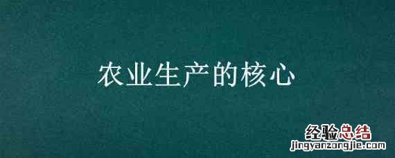 农业生产的核心 农业生产的核心要素不包括
