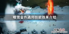 暖雪金色通用技能有哪些