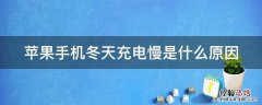苹果手机冬天充电慢是什么原因 苹果冬天充电慢,正常吗