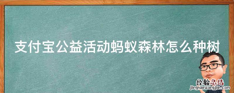 支付宝公益活动蚂蚁森林怎么种树 支付宝蚂蚁森林公益林怎么申请