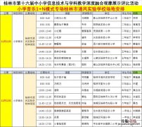 桂林市第十六届中小学信息技术活动安排