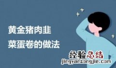 黄金猪肉韭菜蛋卷的做法 韭菜蛋卷的家常做法