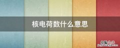 核电荷数什么意思 核电荷数数是什么