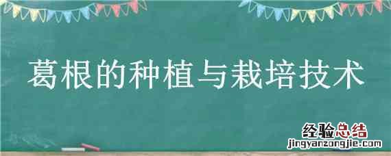 葛根的种植与栽培技术 葛根的种植与栽培技术论文