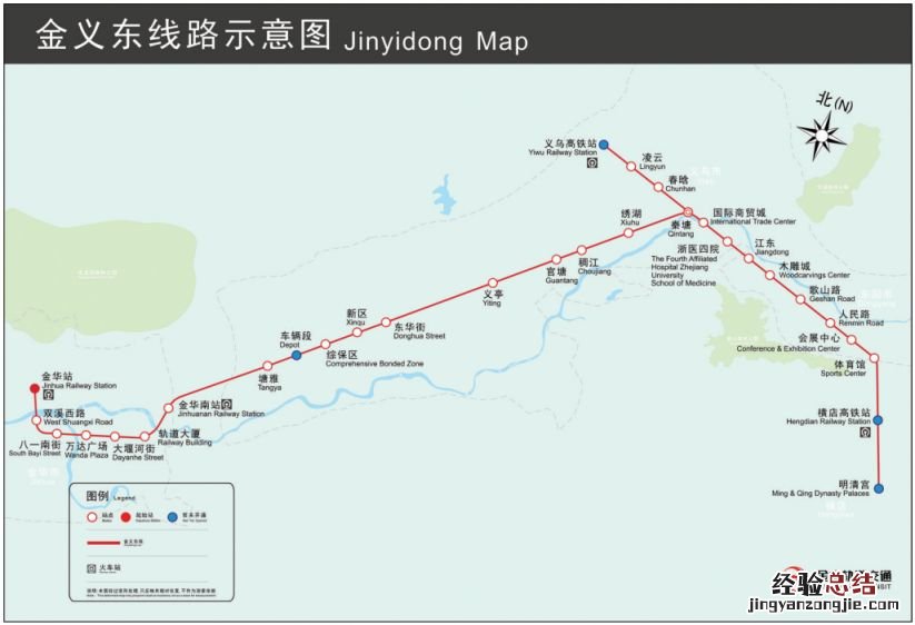 金义东轻轨最新规划图 2023年金义东轻轨站点明细