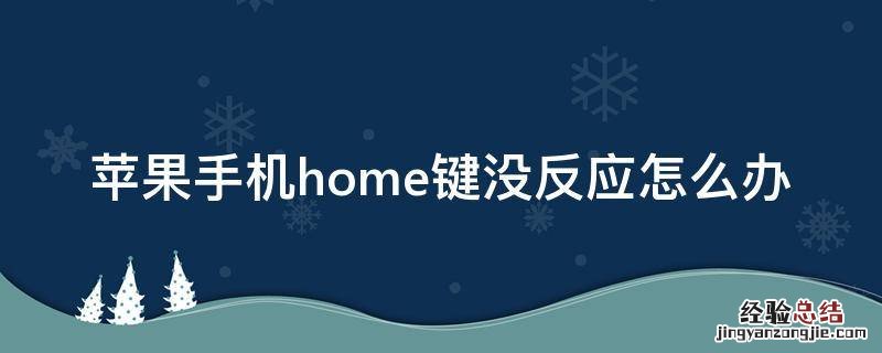 苹果手机home键没反应怎么回事 苹果手机home键没反应怎么办