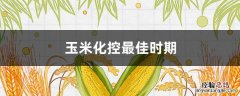玉米最佳控旺期 玉米化控最佳时期