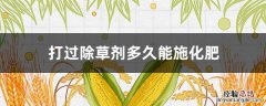 打过除草剂多久能施化肥 打完除草剂能追肥料吗