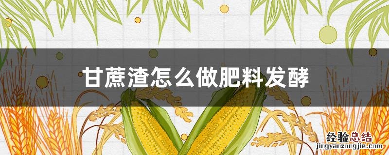 甘蔗渣怎么做肥料发酵 甘蔗渣怎么做肥料发酵步骤