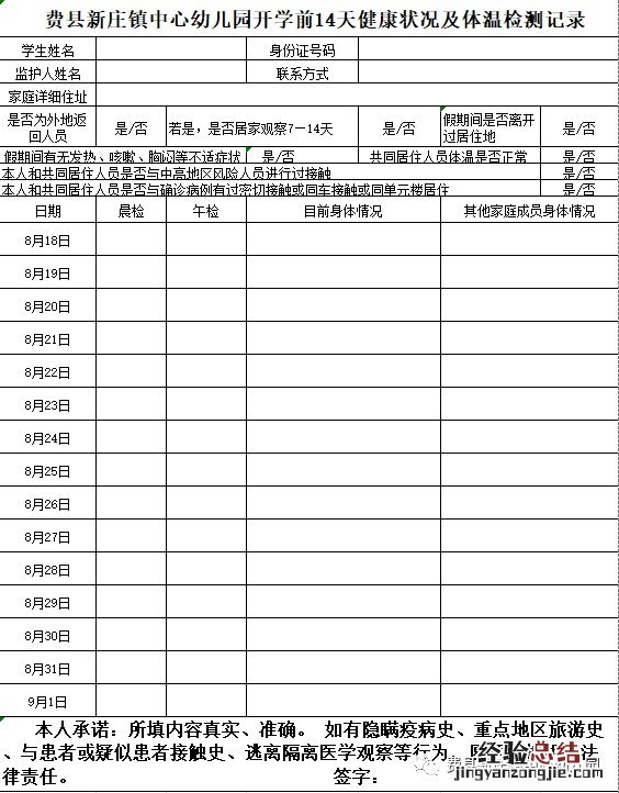 费县新庄镇中心幼儿园开学准备及温馨提示