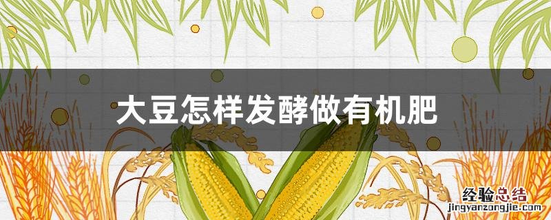 大豆怎样发酵做有机肥 大豆如何发酵做肥料