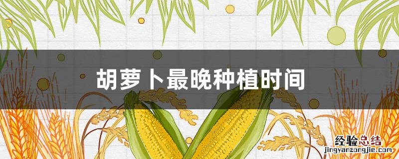 胡萝卜最晚种植时间 胡萝卜最晚种植时间浙南