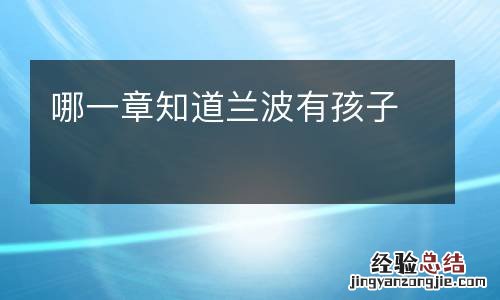 哪一章知道兰波有孩子