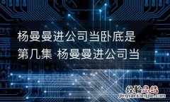 杨曼曼进公司当卧底是第几集 杨曼曼进公司当卧底是第几集的