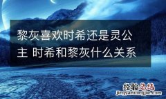 黎灰喜欢时希还是灵公主 时希和黎灰什么关系