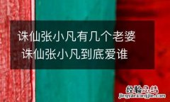 诛仙张小凡有几个老婆 诛仙张小凡到底爱谁