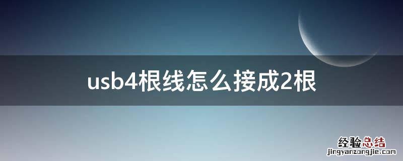 usb4根线怎么接成2根充电 usb4根线怎么接成2根