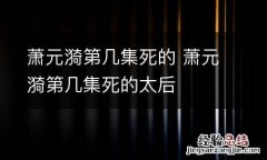 萧元漪第几集死的 萧元漪第几集死的太后