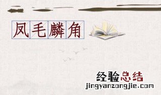 成语凤毛麟角是比喻 凤毛麟角意思介绍