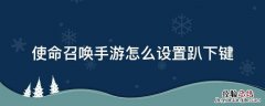 使命召唤手游怎么趴下来 使命召唤手游怎么设置趴下键