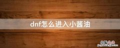 dnf小酱油打开怎么腾讯页面 dnf怎么进入小酱油