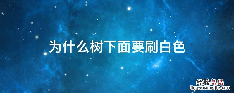 为什么树下面要刷白色 为什么树下面要刷白色的东西