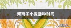 河南冬小麦播种时间表 河南冬小麦播种时间