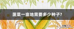 菠菜种一亩地需要多少种子 菠菜一亩地需要多少种子?