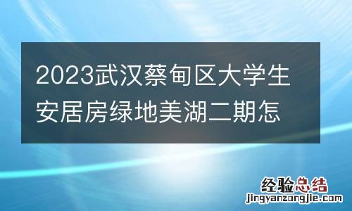 2023武汉蔡甸区大学生安居房绿地美湖二期怎么买?