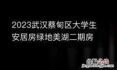 2023武汉蔡甸区大学生安居房绿地美湖二期房源信息表