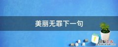 美丽无罪下一句 美丽本无罪后一句