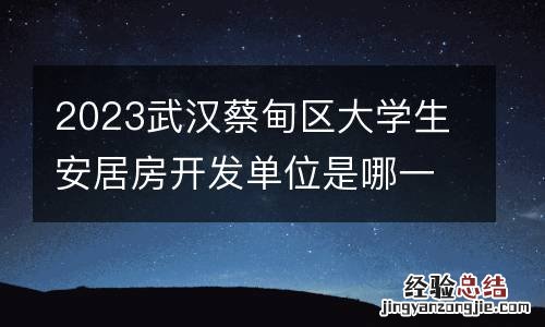 2023武汉蔡甸区大学生安居房开发单位是哪一家