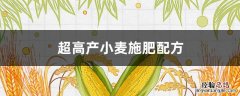 超高产小麦施肥配方比例 超高产小麦施肥配方