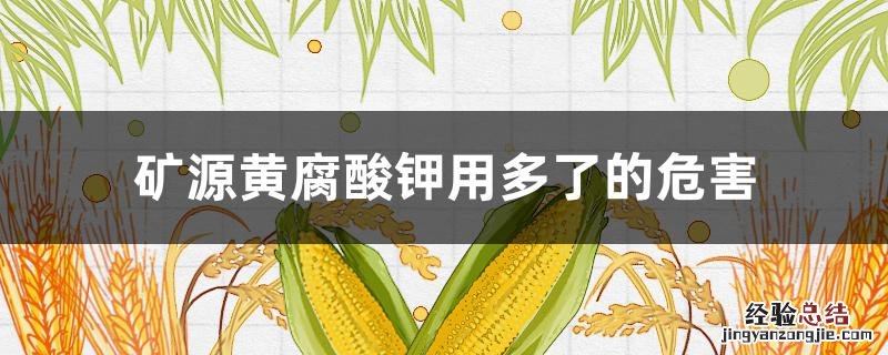矿源黄腐酸钾能长期使用吗 矿源黄腐酸钾用多了的危害
