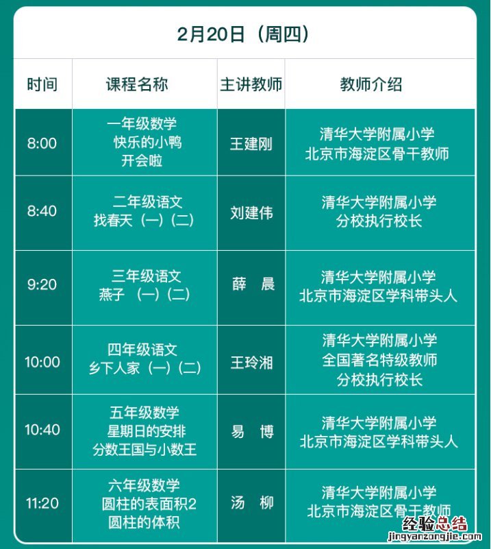 淄博同上一堂课小学生课表查询