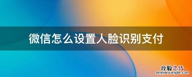 微信怎么设置人脸识别支付 苹果手机微信怎么设置人脸识别支付