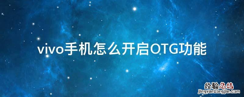 vivo手机怎样开启OTG vivo手机怎么开启OTG功能